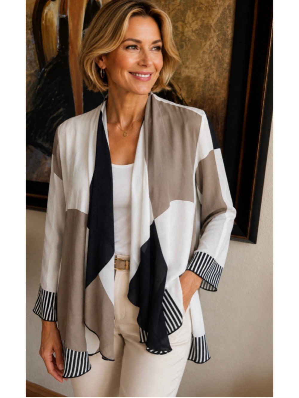 Women's CAROLINE ROSE M Colorblock Cardigan